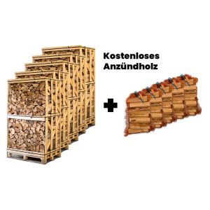 5x hele pallet ovengedroogd gekloofd berken haardhout 25cm + gratis 5x aanmaakhout