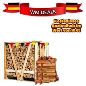 Halbe Palette Brennholz nach Wahl + 2 Säcke Anzündholz kostenlos