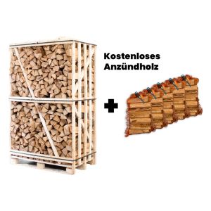 Ganze Palette Buchenholz + 5 Säcke Anzündholz gratis
