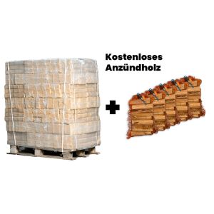 Ganze Palette RUF-Briketts + 5 Säcke Anzündholz gratis