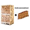 Palette Brennholz 33 cm + gratis 5 Netzsäcke Anzündholz