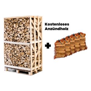 Ganze Palette Eschenholz + 5 kostenlose Säcke Anzündholz