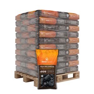 Palette Giant Flames Steineichen-Holzkohle 44 Säcke x 10 kg (440 kg)