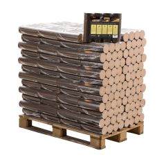 Runde Buche Briketts pallet 96 Packungen x 10 kg (960 kg)